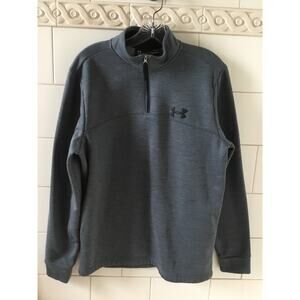 Under Armour Men's Black/Rhino Grey 1/4 Zip Slub size M